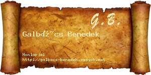 Galbács Benedek névjegykártya