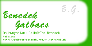 benedek galbacs business card